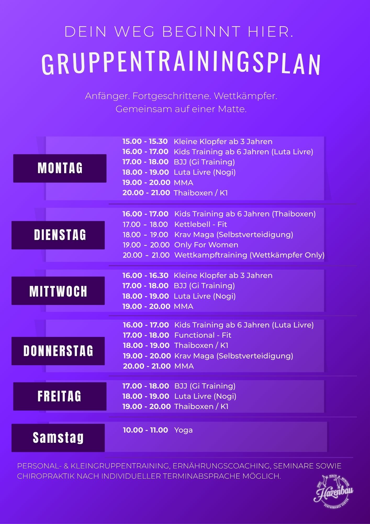 Trainingsplan Hazenbau